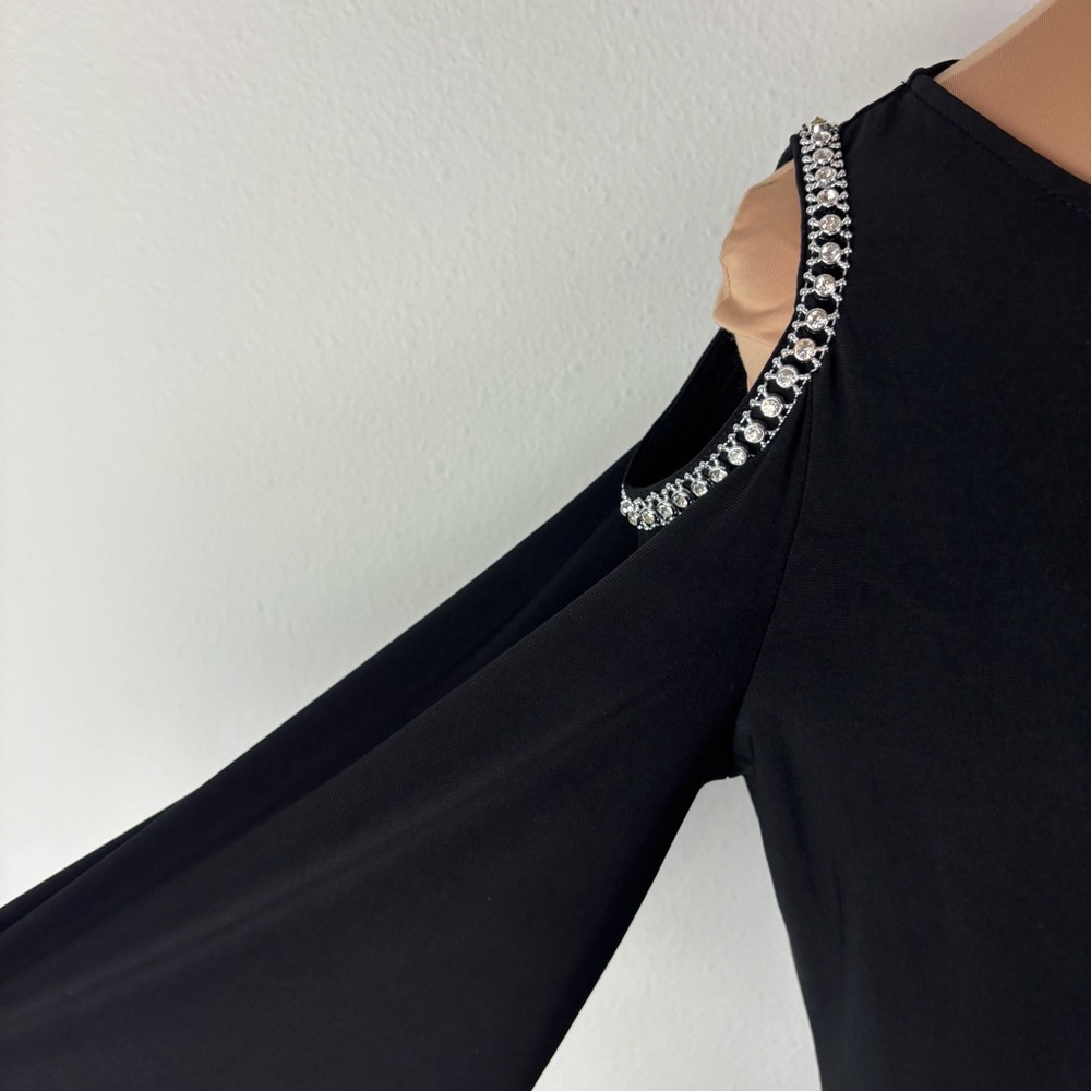 JBS Petite XL Cold Shoulder Cocktail Dress with Embellishments - Picture 3 of 7